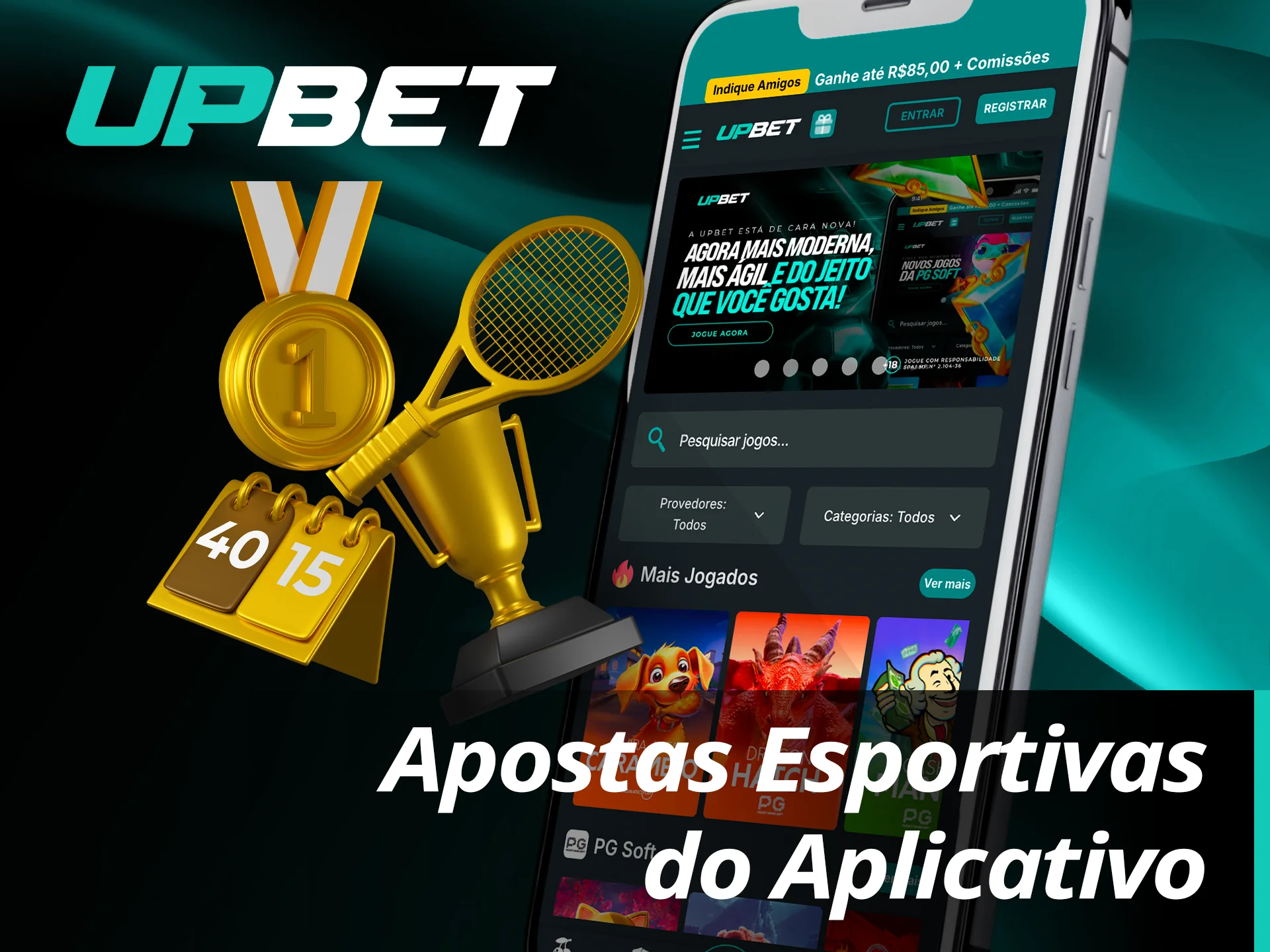 Faça apostas esportivas no aplicativo UpBet e ganhe.