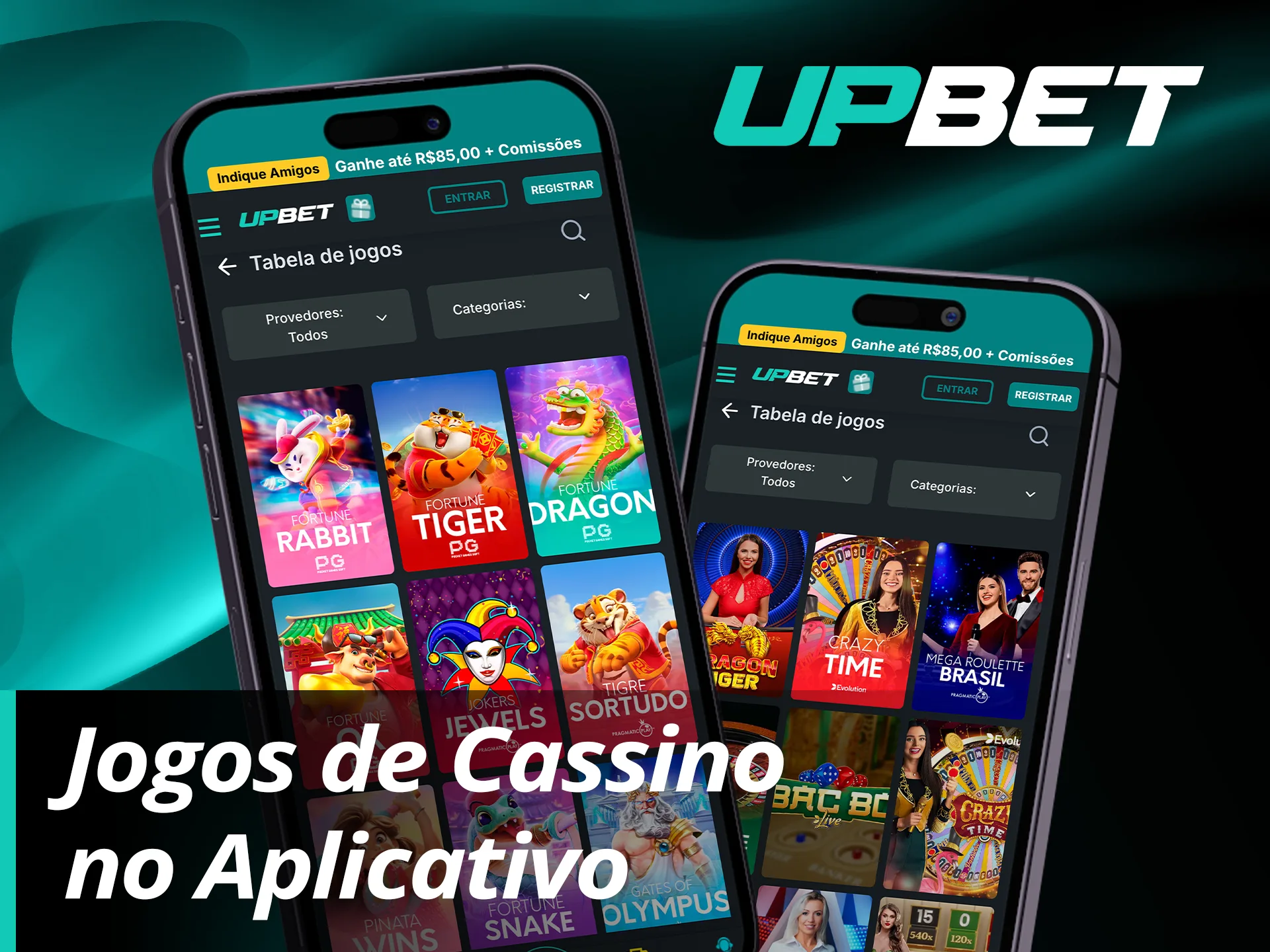 Aproveite os caça-níqueis e a roleta no aplicativo UpBet.