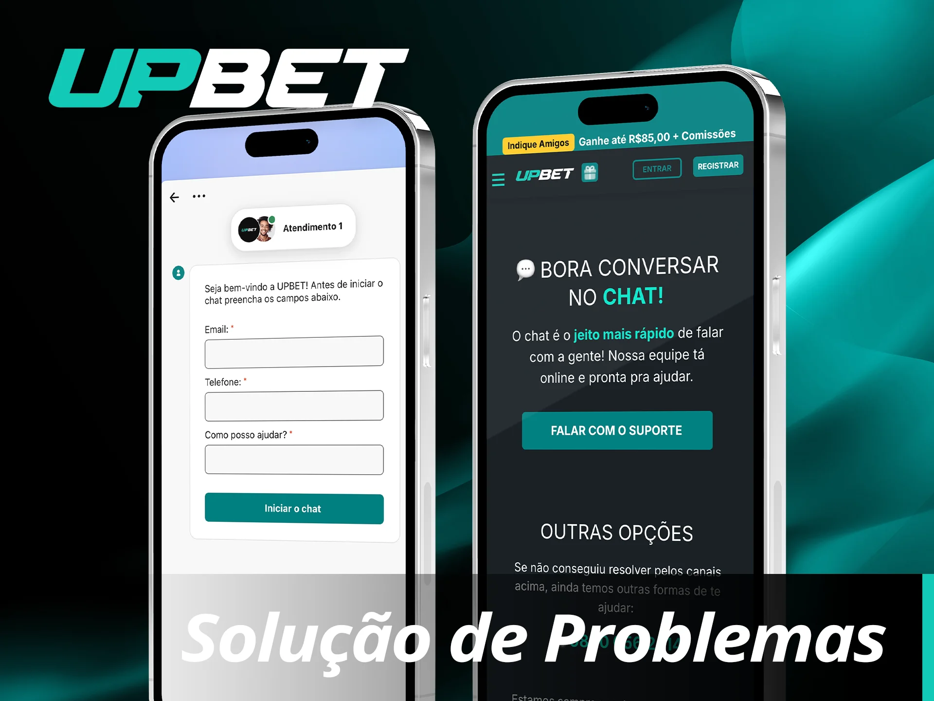 Resolva problemas no aplicativo UpBet com a ajuda do suporte.