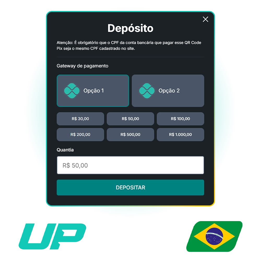 Deposite e retire seus ganhos facilmente com o UpBet.