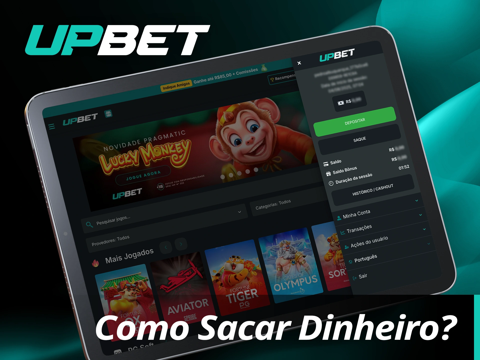 Solicite o saque dos seus fundos na UpBet e receba os seus ganhos.