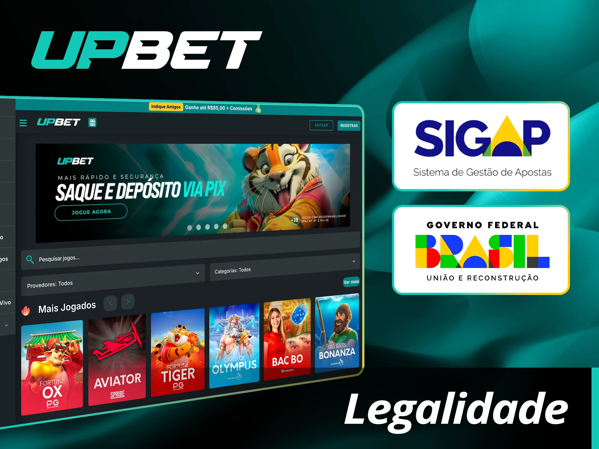 Jogue na UpBet com a certeza da legalidade da plataforma.