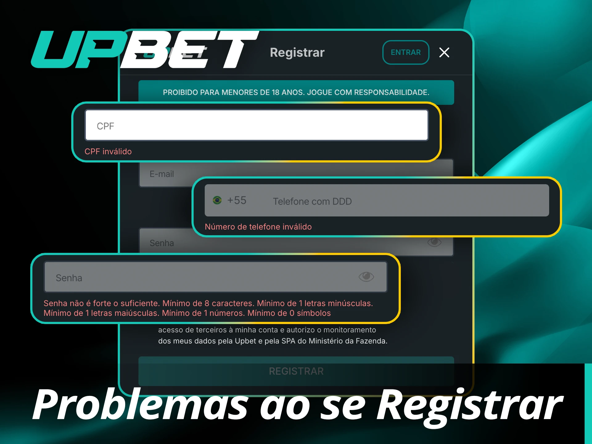 Saiba como resolver problemas com o registro no UpBet.
